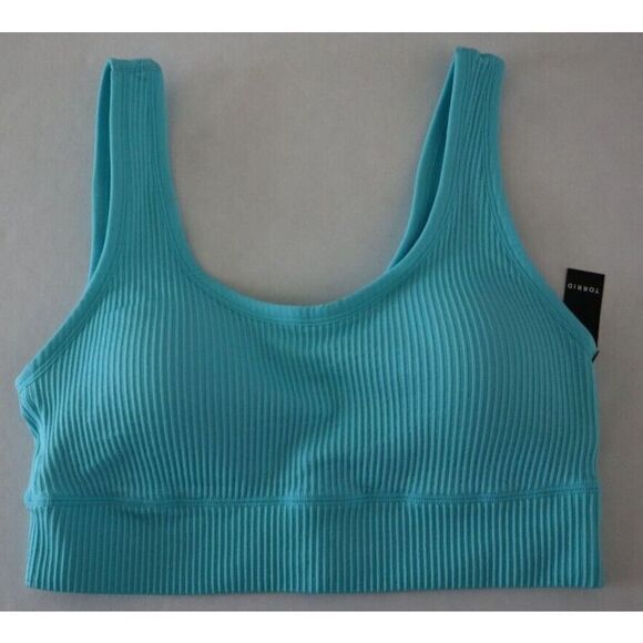 Torrid Curves Womens Sz 00 (M) Blue Radiance Ribbed Seamless Scoop Neck Bralette - Picture 1 of 5